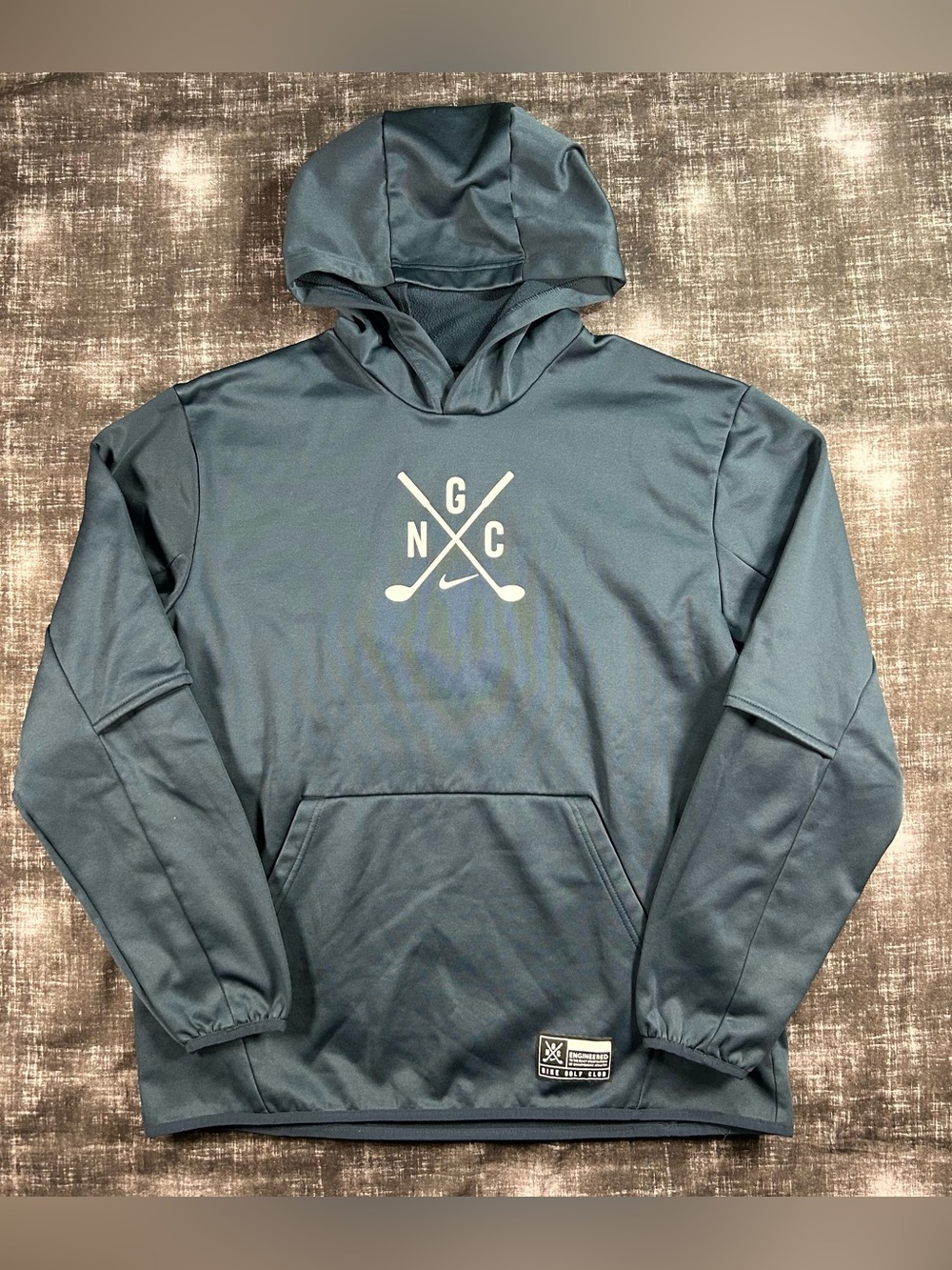 Nike Golf Club Engineered Hoodie Mens Blue Large Loose Fit Athletic Gym Pullover